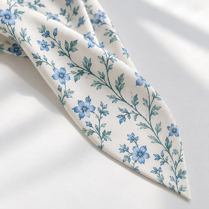 Blue Meadow Narrow Scarf: print design study, not verified construction