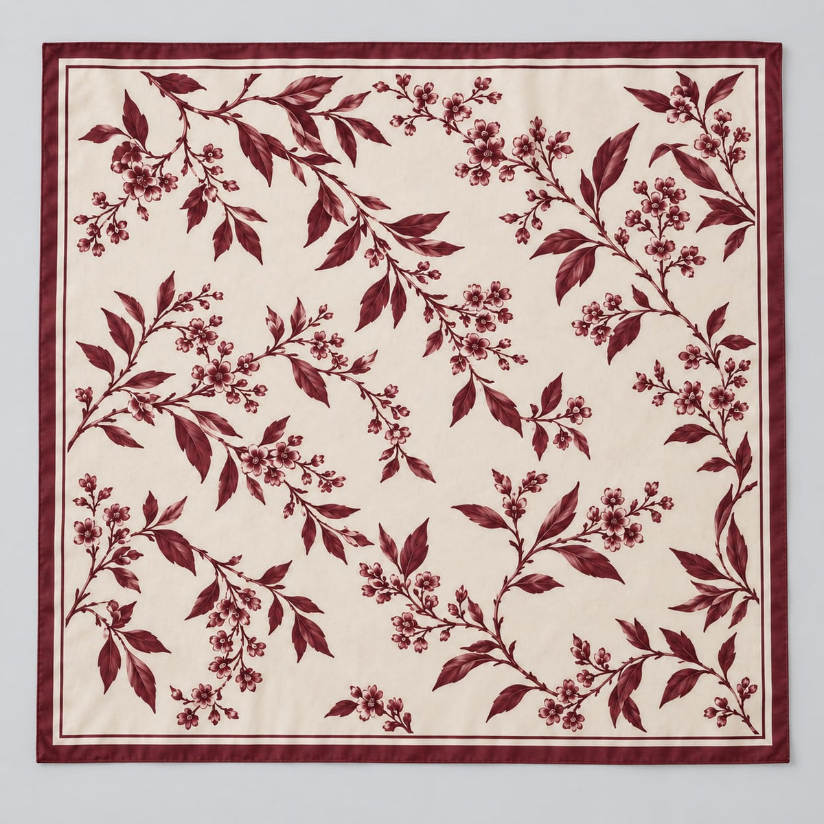 Botanical Square Scarf: complete proposed print layout