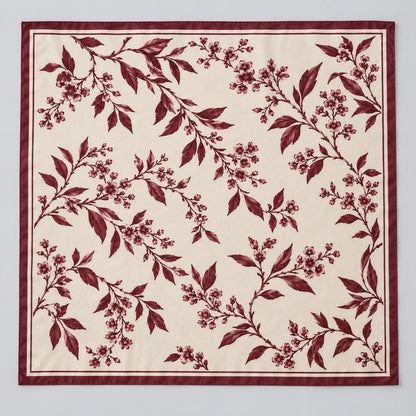Botanical Square Scarf: complete proposed print layout