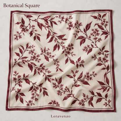 Botanical Square Scarf: proposed scarf design with brand title