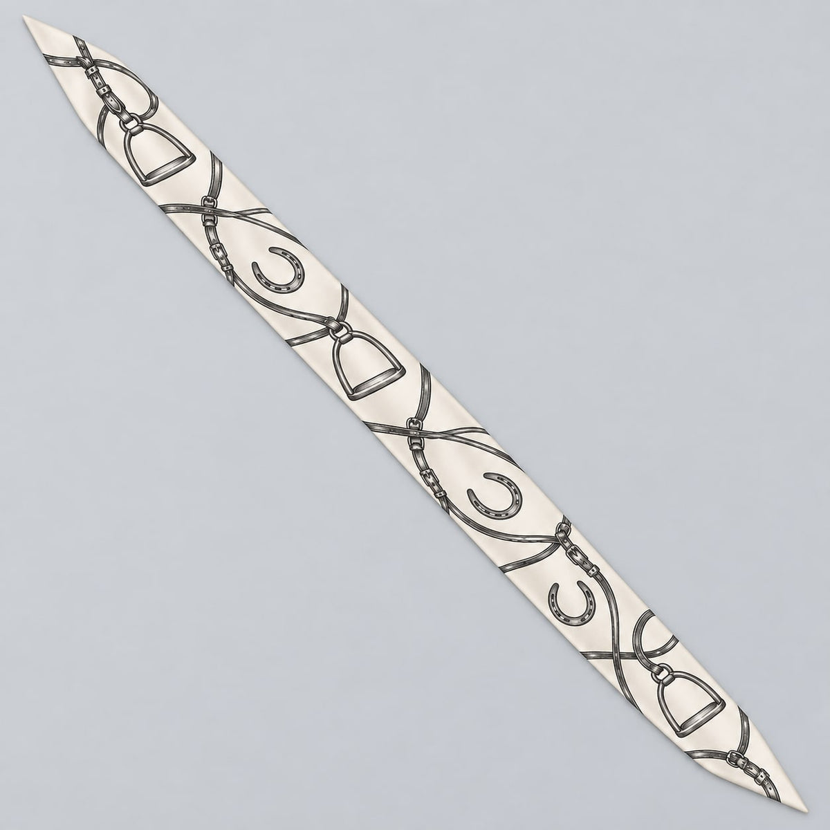 Equestrian Line Narrow Scarf: complete proposed print layout