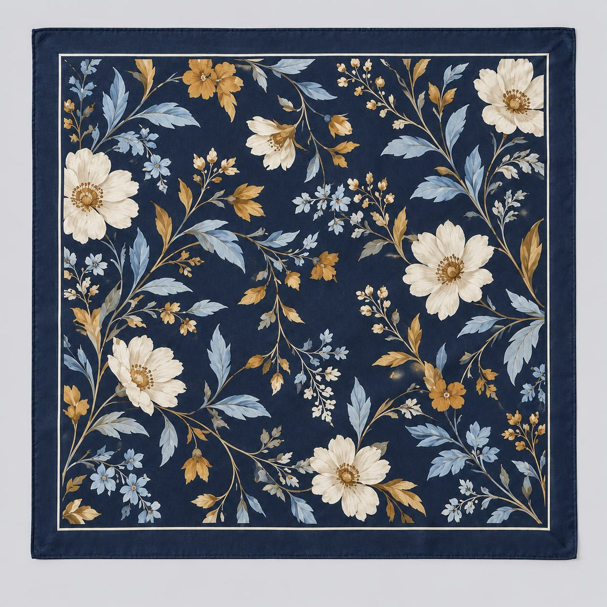 Midnight Floral Scarf: complete proposed print layout
