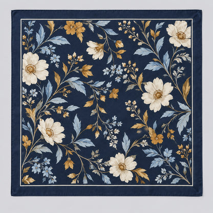 Midnight Floral Scarf: complete proposed print layout