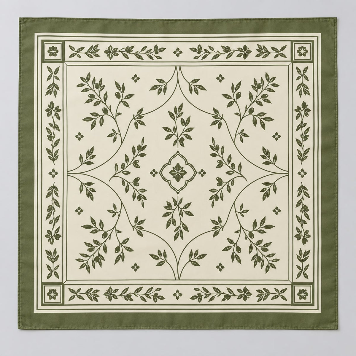Olive Border Scarf: complete proposed print layout
