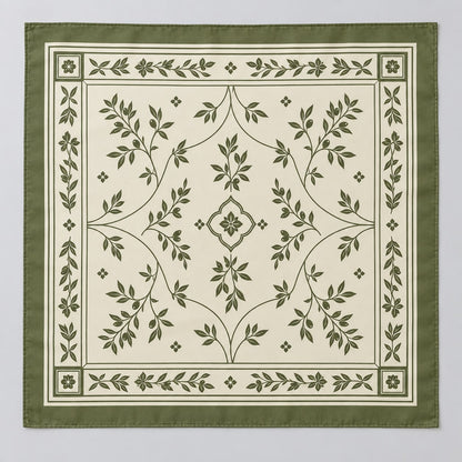 Olive Border Scarf: complete proposed print layout