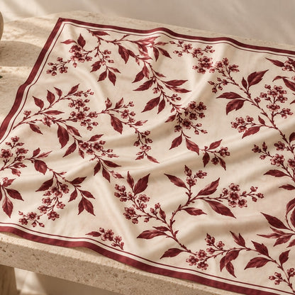 Botanical Square Scarf: single scarf display or styling concept; props excluded