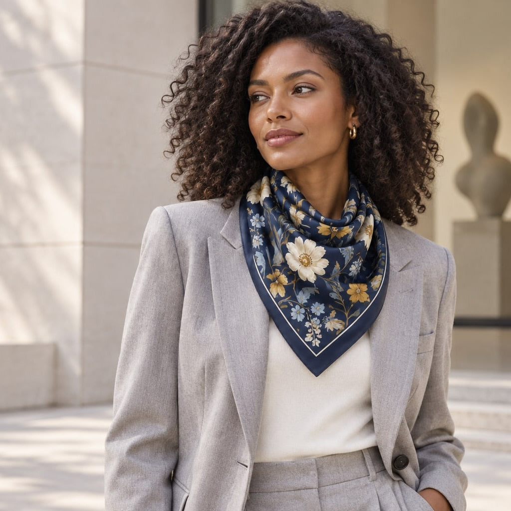 Midnight Floral Scarf: concept outfit styling