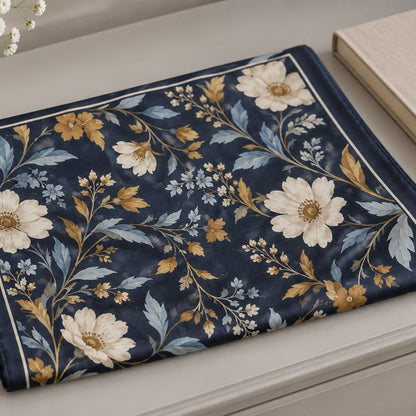 Midnight Floral Scarf: single scarf display or styling concept; props excluded